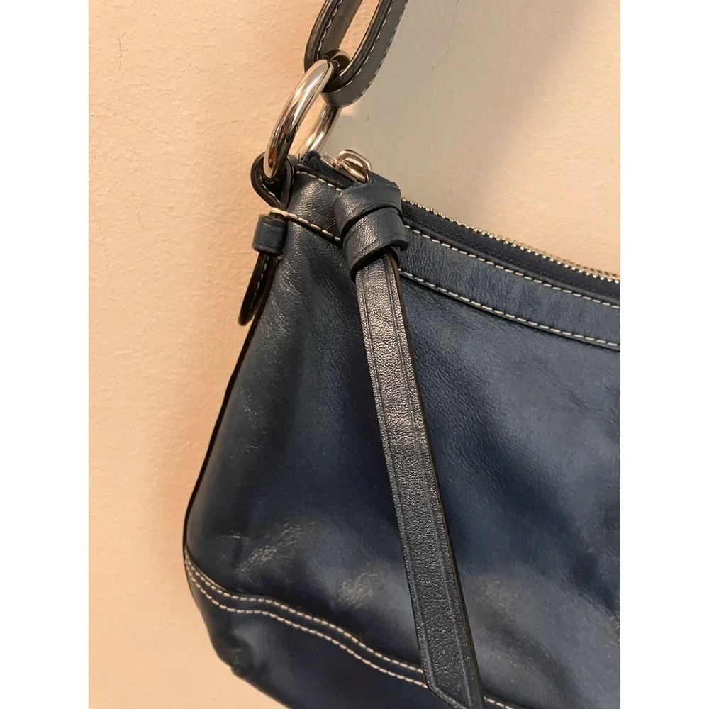 Coach Purse F19729 Park East West Duffle Blue Leather Convertible NWOT Hang Tags